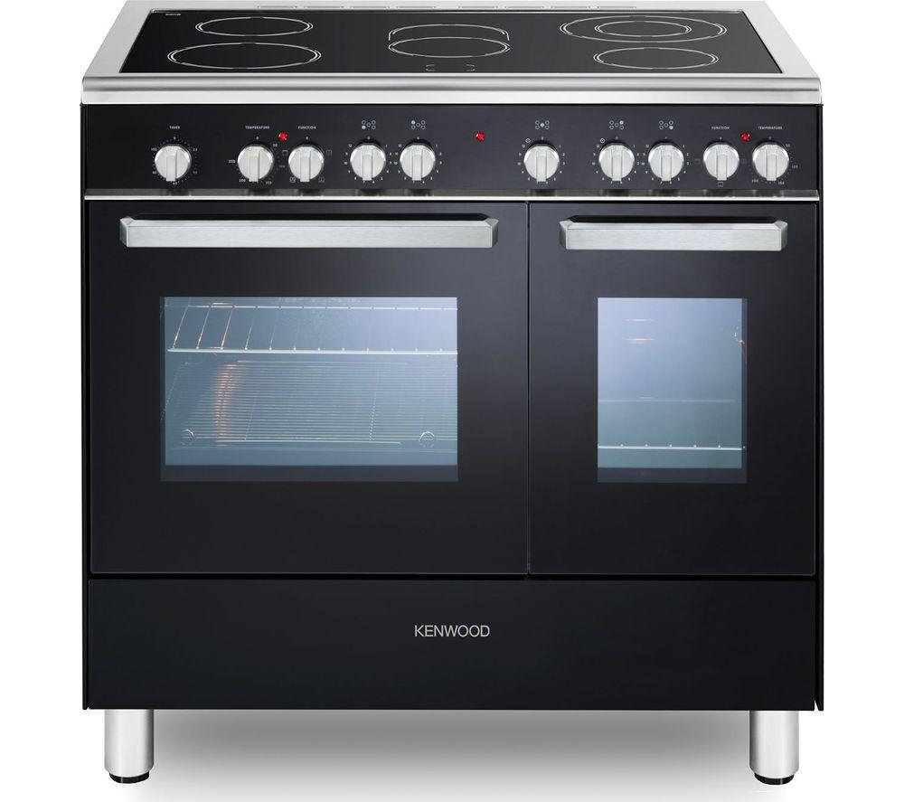Kenwood CK418 Range Cooker 90cm Electric Ceramic in Black & Chrome GRADE B