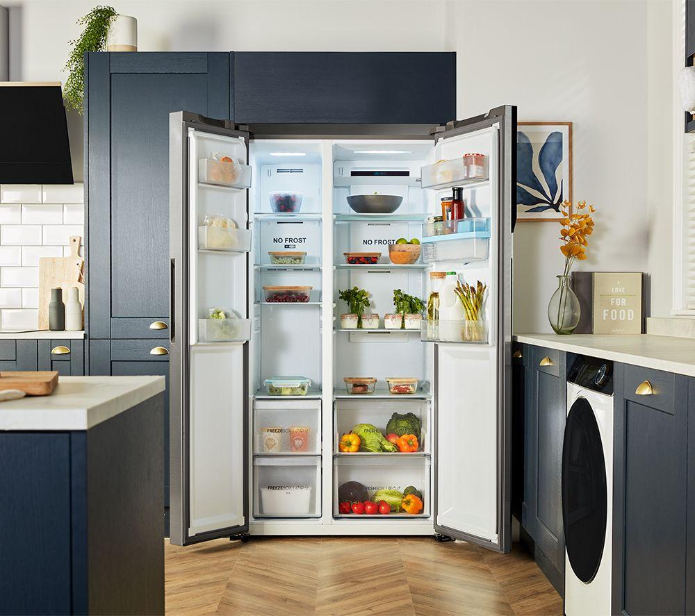 Haier HSR3918EWPG American Fridge Freezer None Plumbed Silver