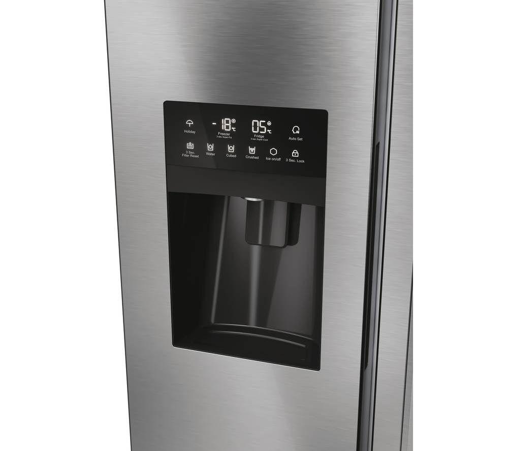 Haier HSR7918DIMP American Fridge Freezer Plumbed Platinum Inox