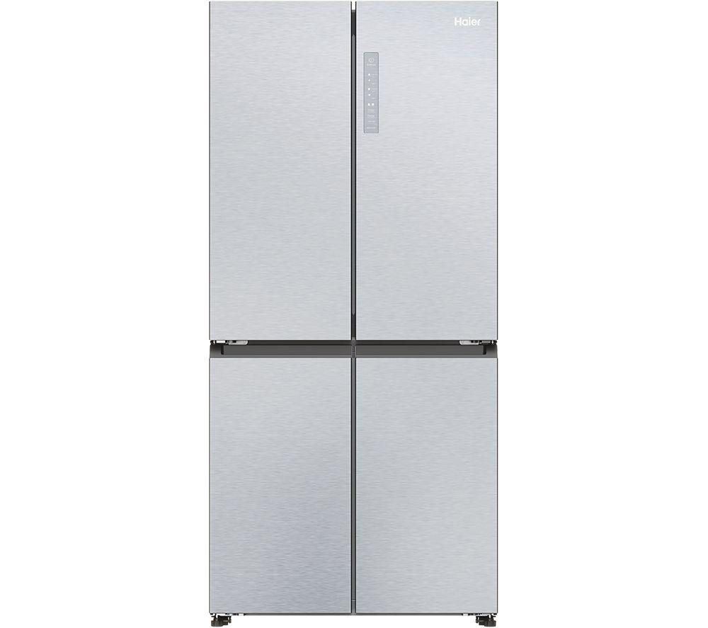 Haier HCR3818ENMM American Fridge Freezer in Platinum Inox
