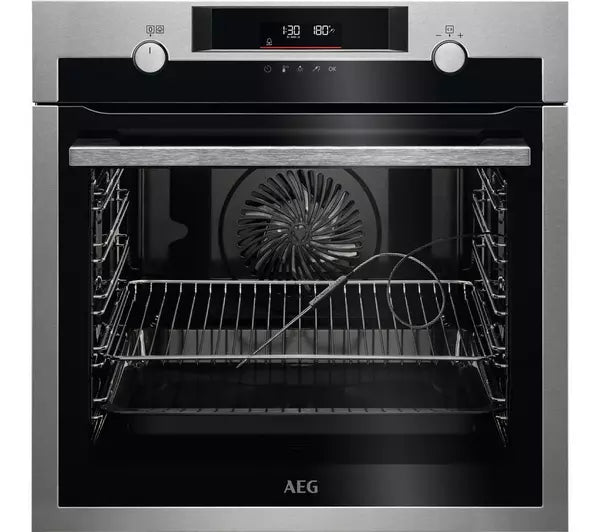 AEG BPE556060M Single Oven Electric Built in SteamBake Pyrolytic in Black
