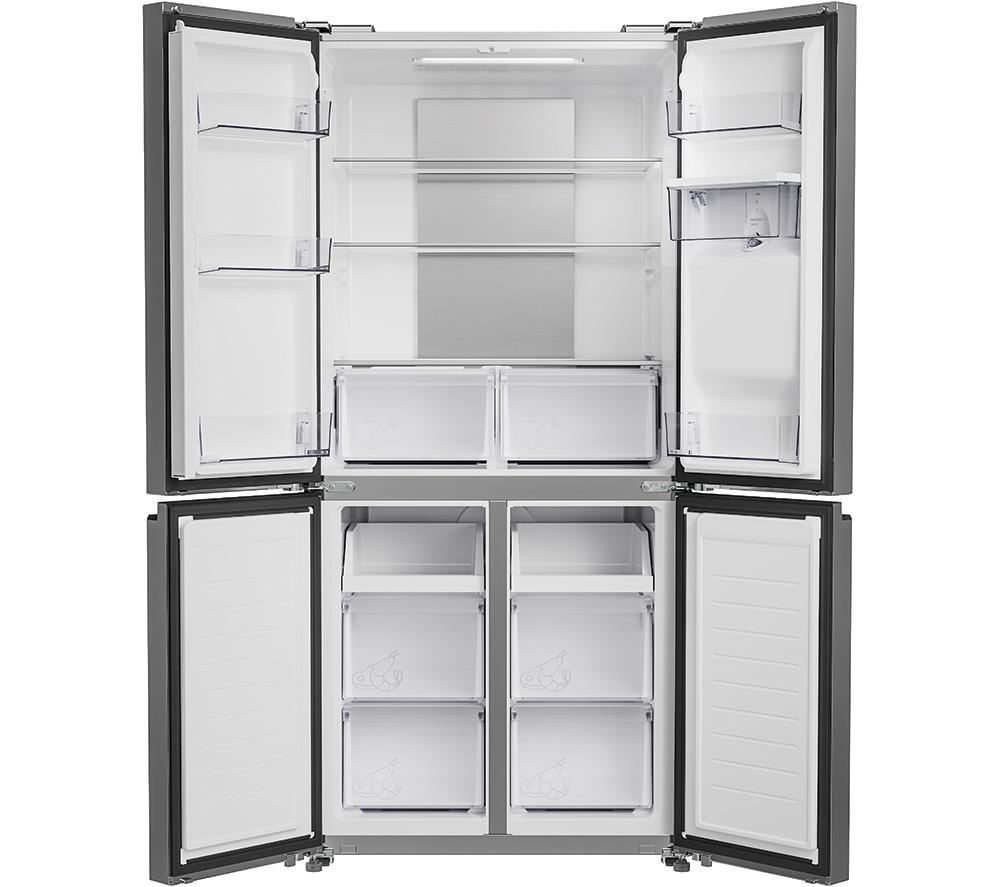 Hoover HHCR3818EWPL4 Door American Fridge Freezer Stainless Steel