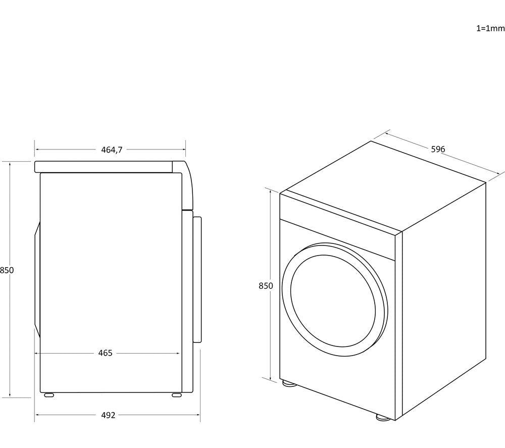 Hoover BATDH7A1TCEB-80 Tumble Dryer 7kg Heat Pump Integrated Black