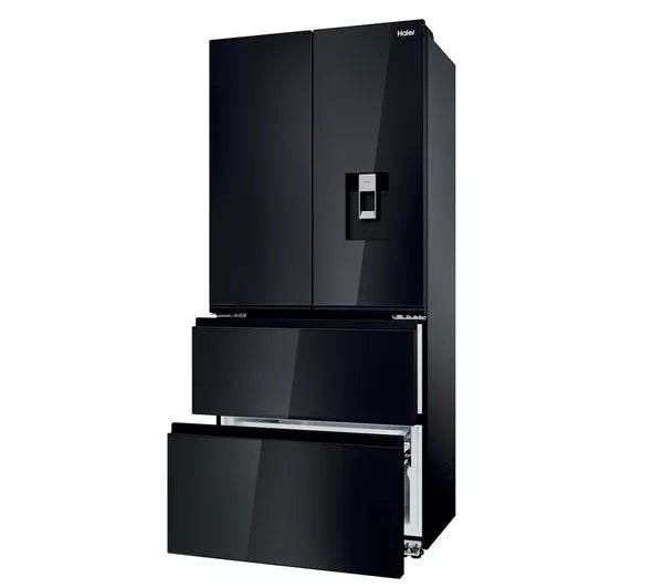 Haier HFKR7819DWGB Spacefit 4 Door Fridge Freezer Obsidian Black GRADE A