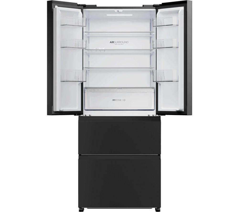 Haier HFR3718ENPT 4 Door Fridge Freezer Frost Free Slate Black