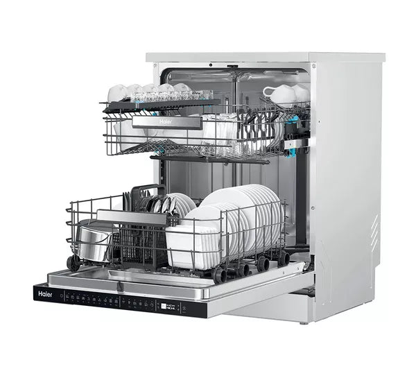 Haier XF4A4M0W Wi-Fi Freestanding Full Size Dishwasher White GRADE B