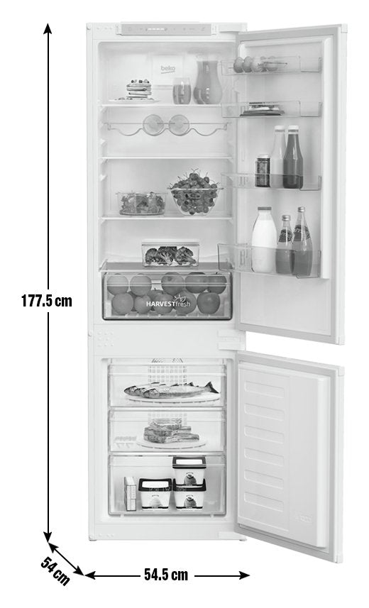 Beko BCFD3V73 Fridge Freezer 70:30 Integrated Frost Free Sliding Rail REFURBISHED