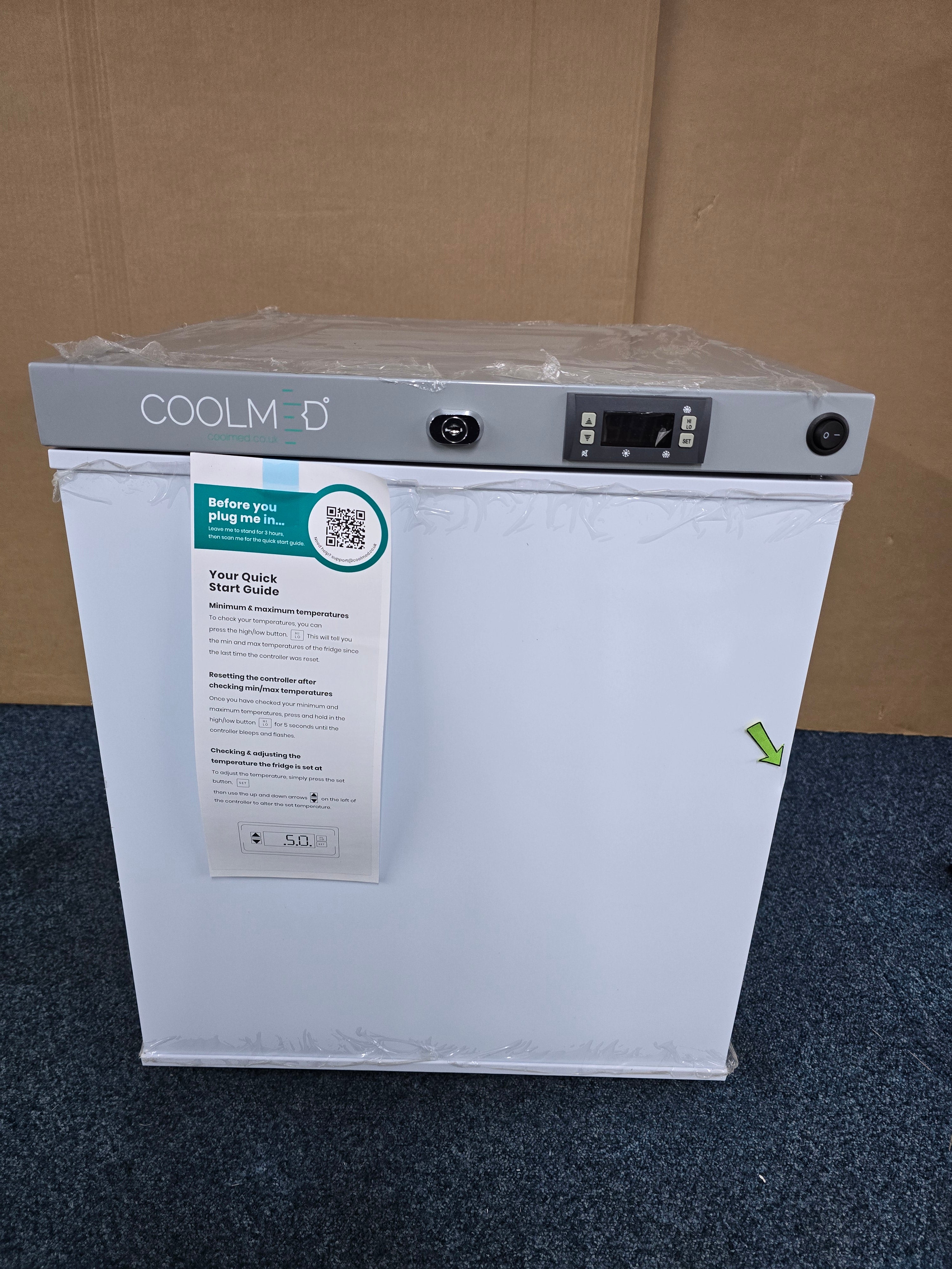 CoolMed CMS29 Pharmacy Fridge 29L Solid Door in White GRADE B