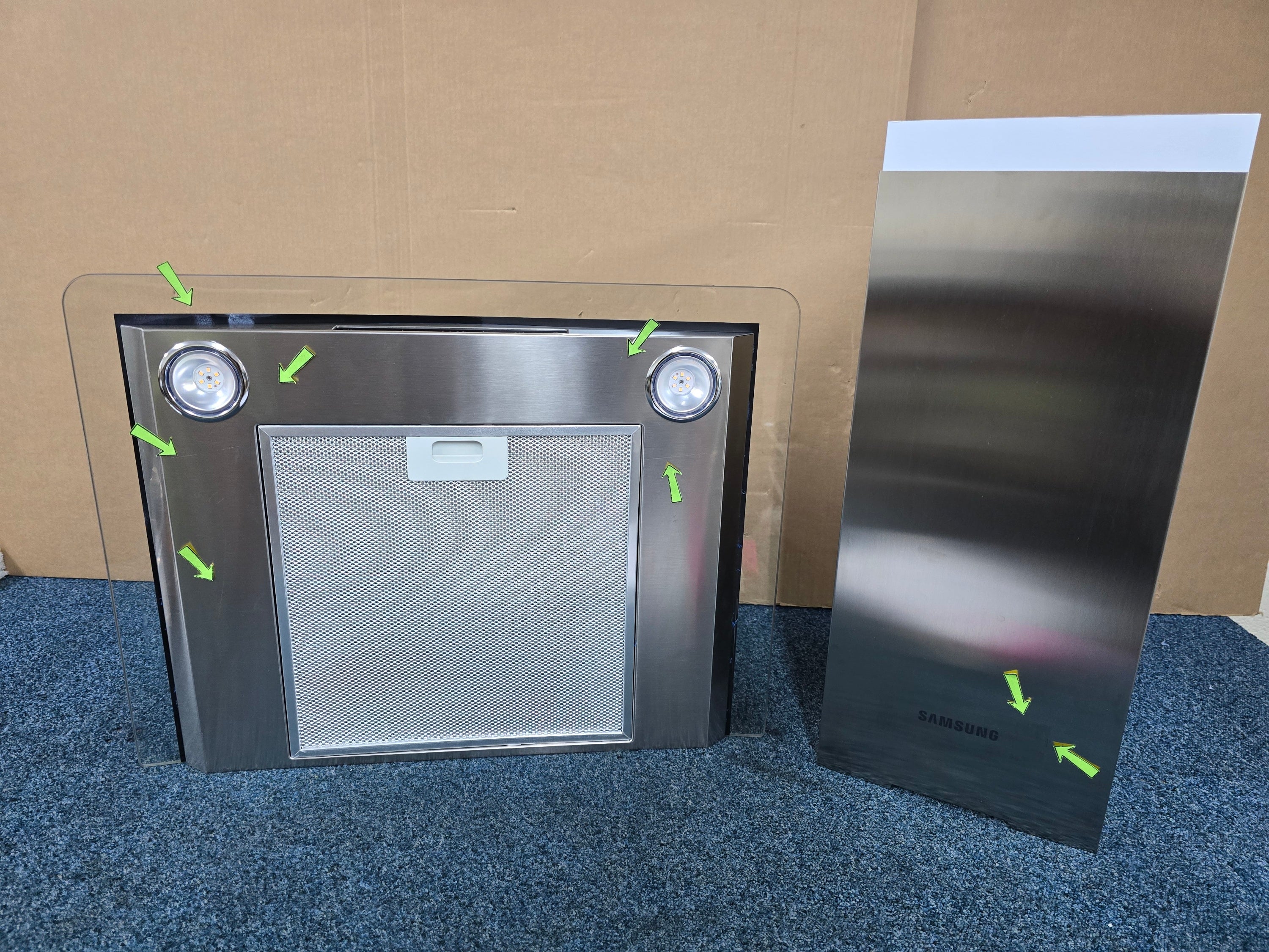 Samsung NK24M5070CS Chimney hood 60cm in Glass & Stainless Steel GRADE B