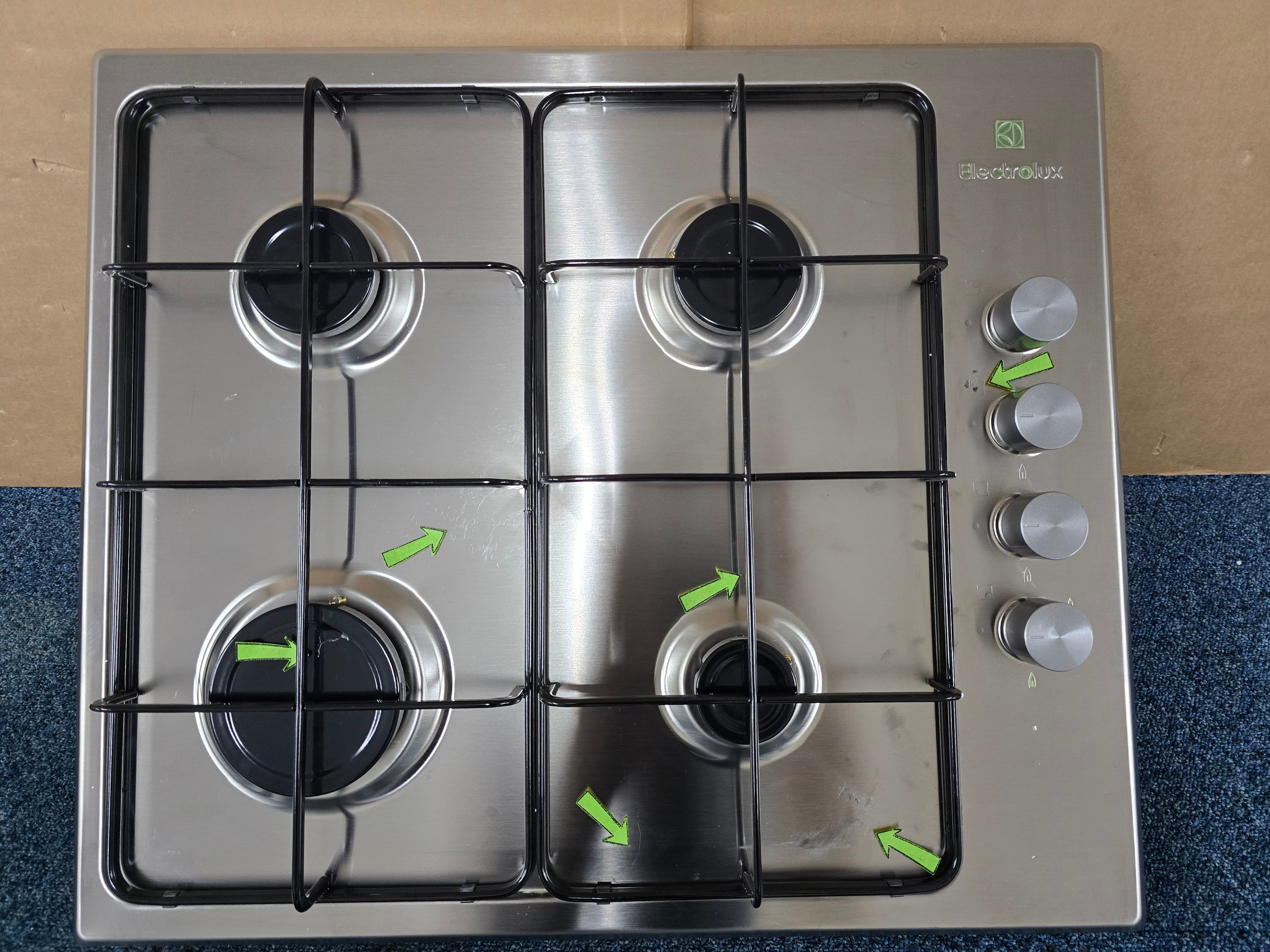 Electrolux KGS6404SX Gas Hob 60cm 4 Burner in Stainless Steel GRADE A