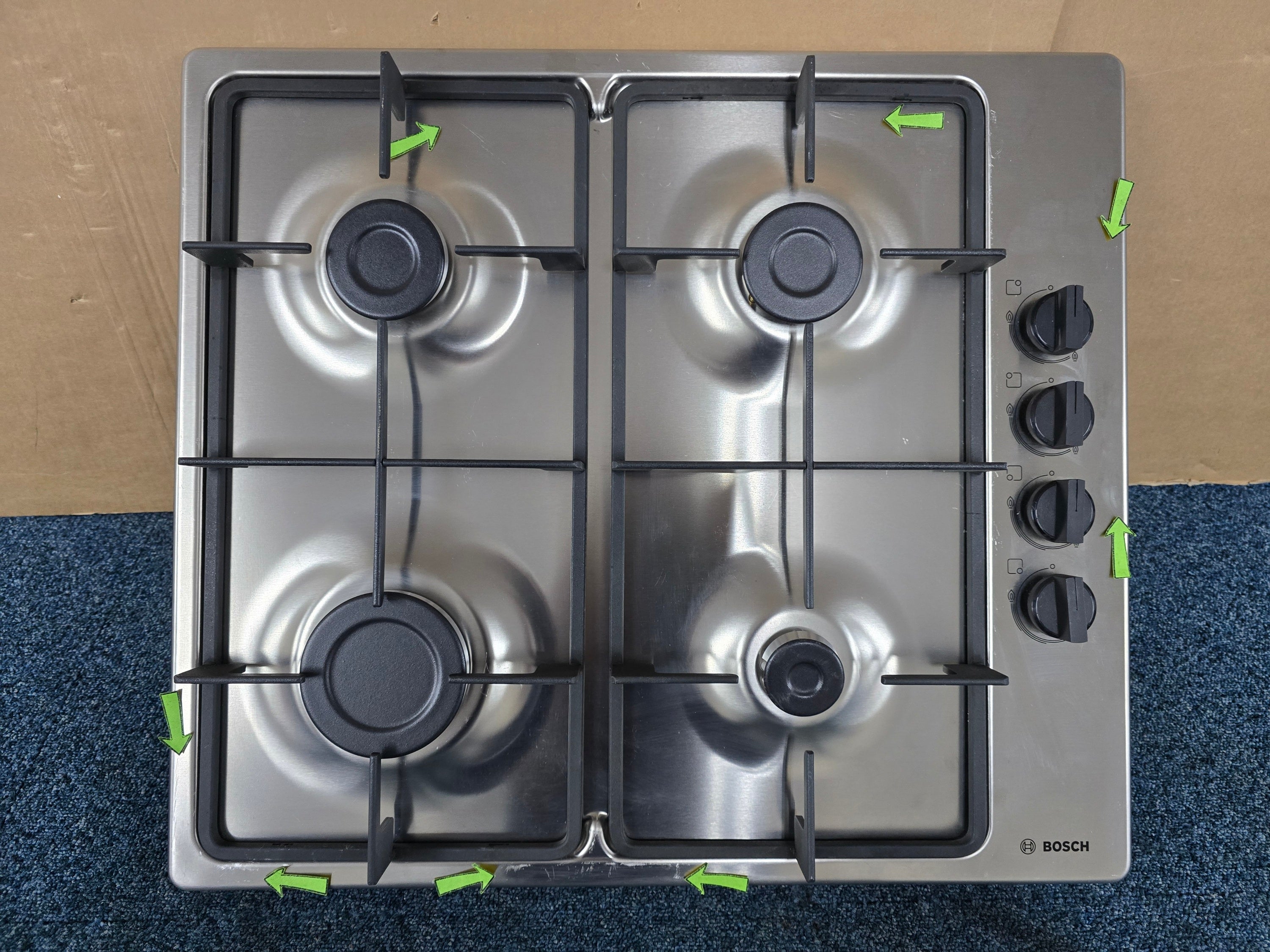 Bosch PBP6B5B60 60cm Gas Hob in Stainless Steel GRADE B