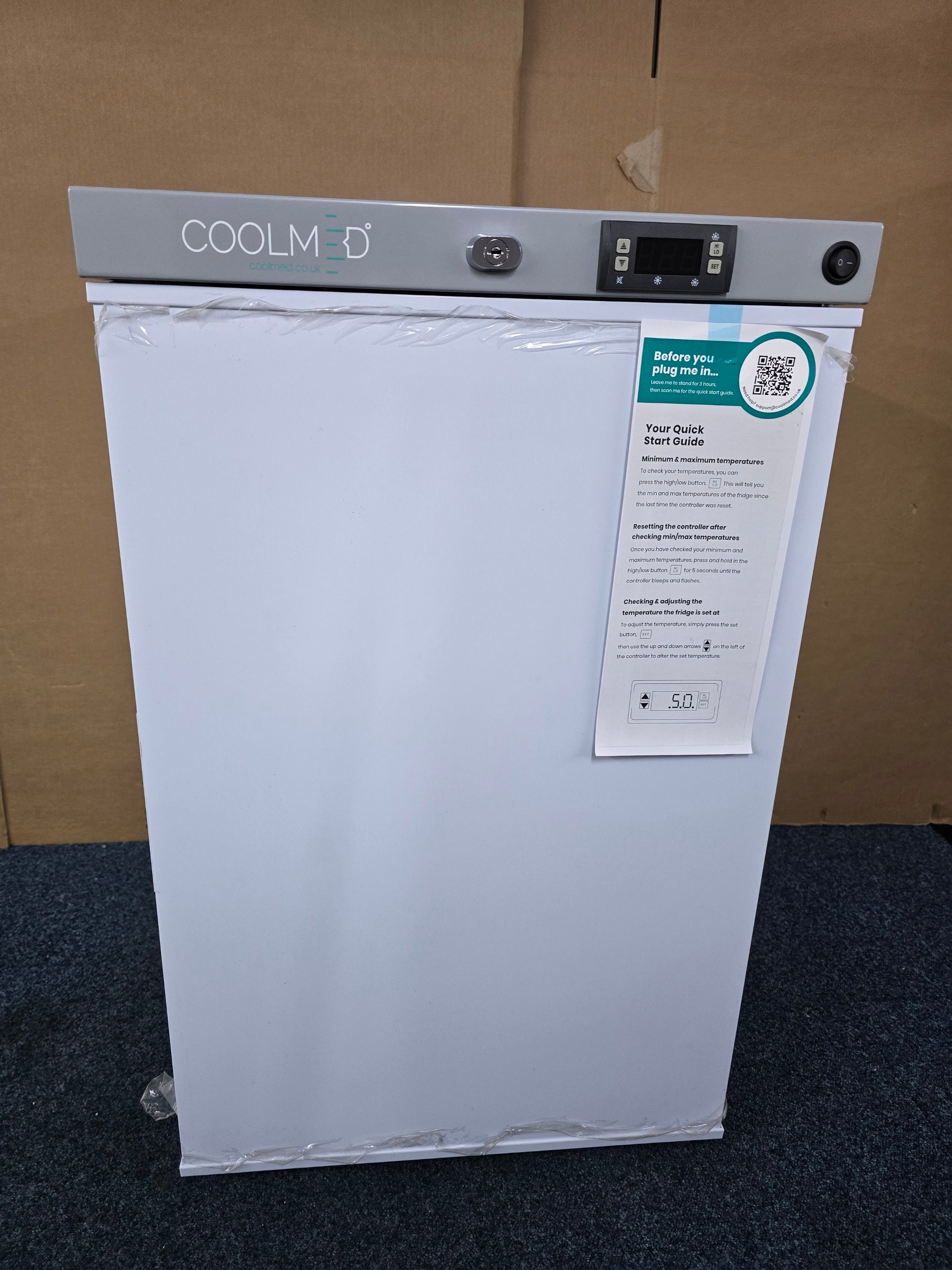 CoolMed CMS59 Pharmacy Fridge 62L Solid Door in White GRADE A