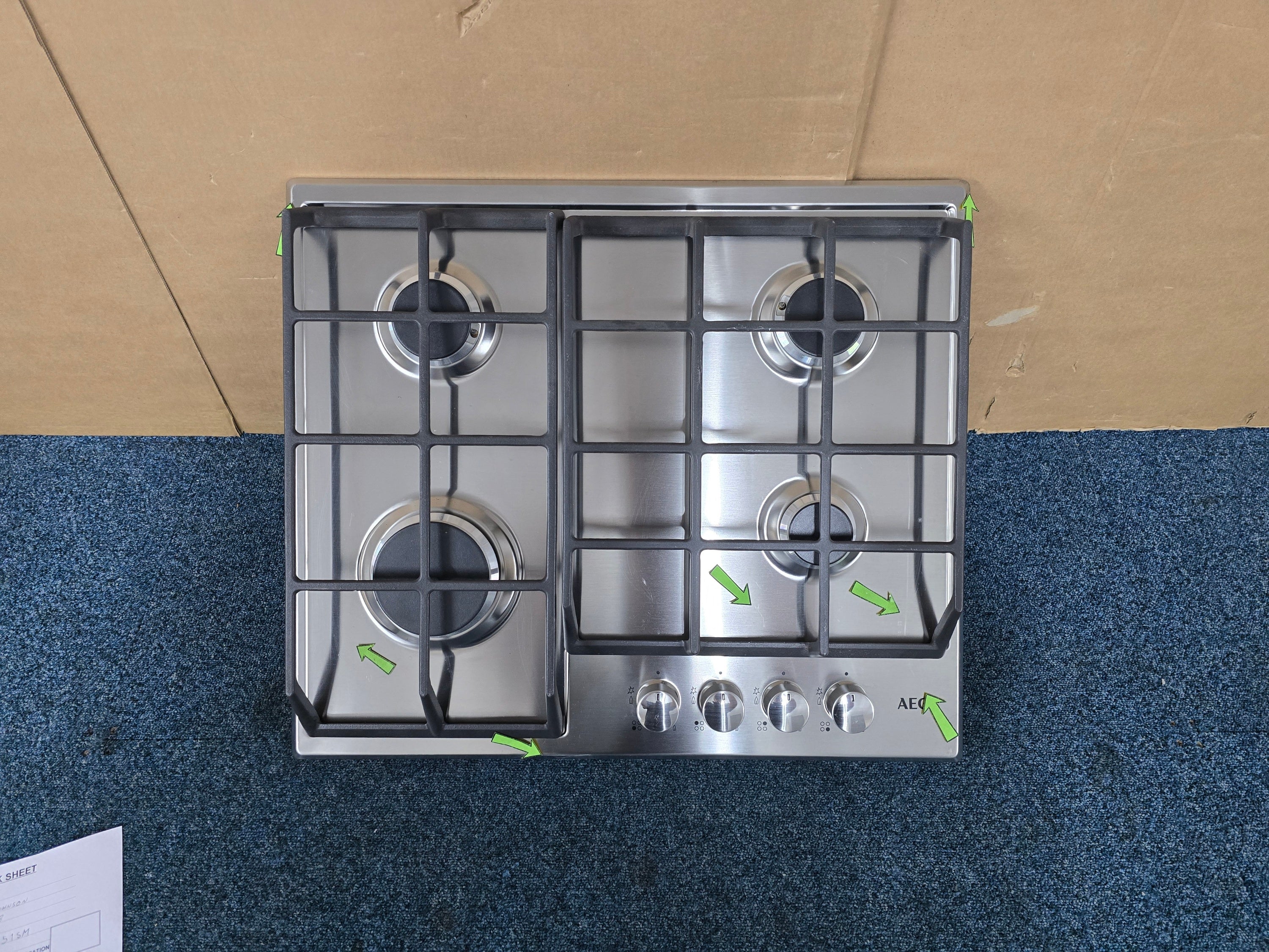 AEG HG654351SM Gas Hob 60cm 4 Burner in Stainless Steel GRADE B