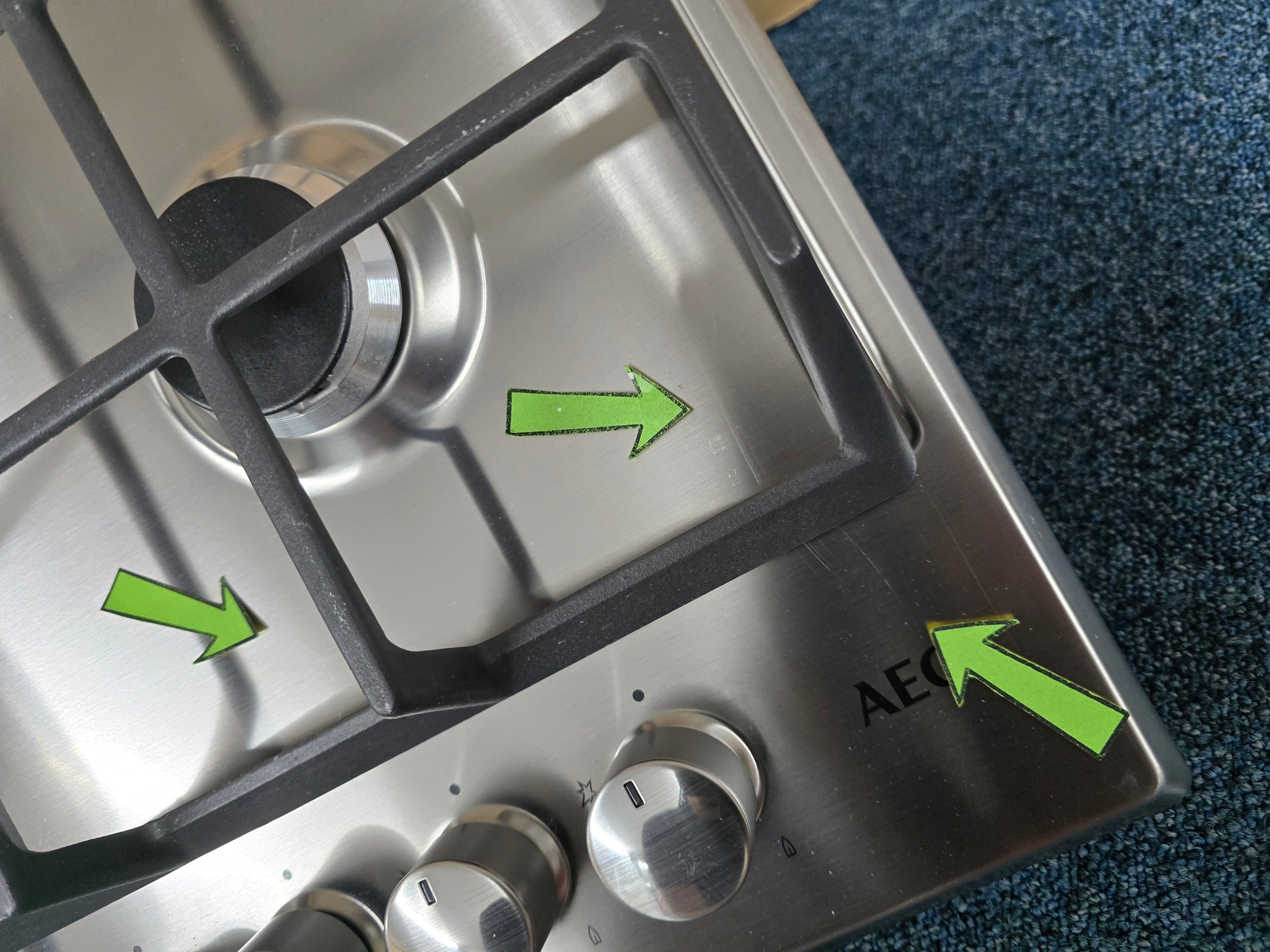 AEG HG654351SM Gas Hob 60cm 4 Burner in Stainless Steel GRADE B