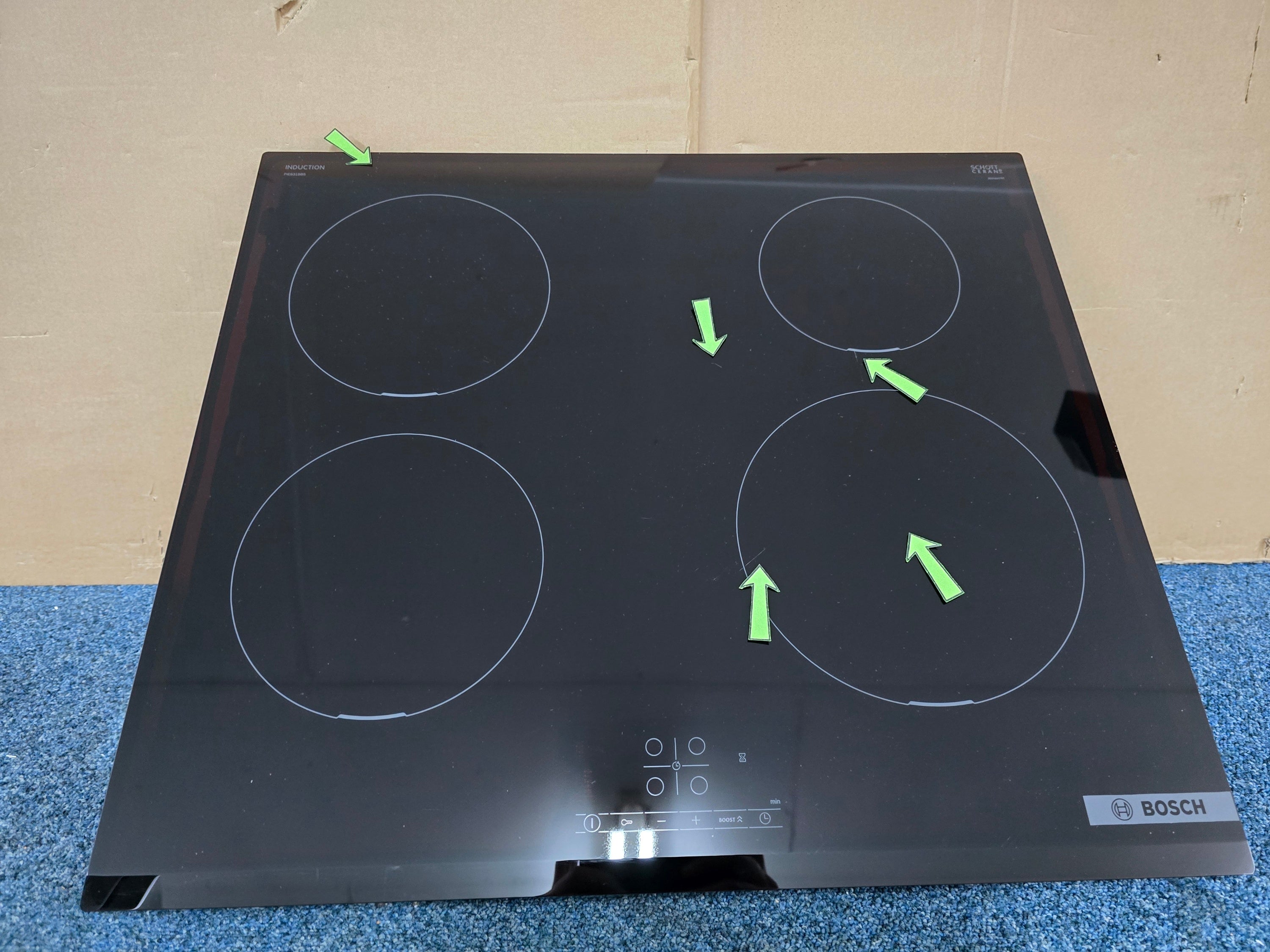 Bosch PIE611B15E Induction Hob with Hood 60cm 4 Zone in Black GRADE A