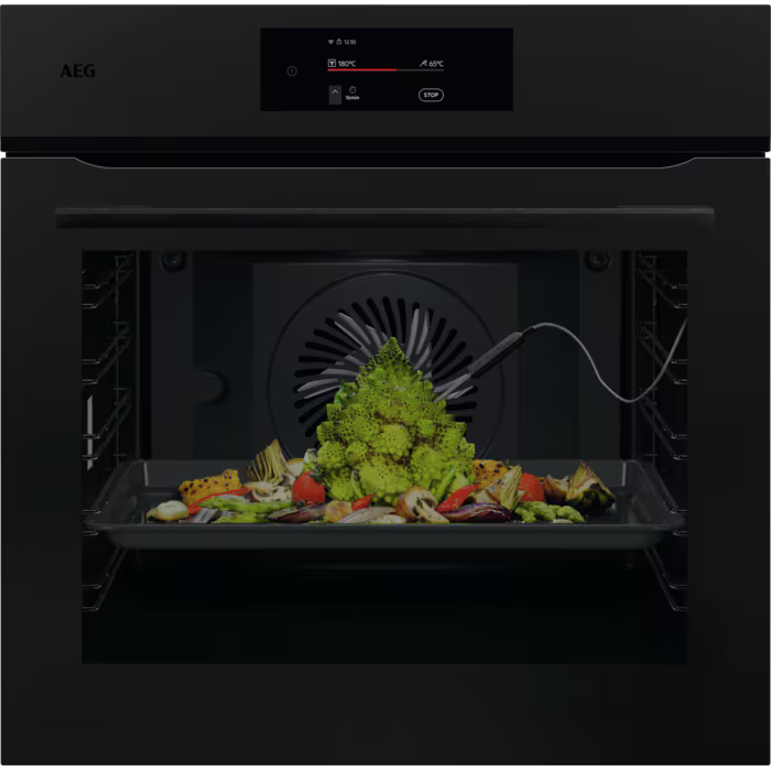 AEG NBE7P731AT MealAssist Pyrolytic Single Oven in Matt Black