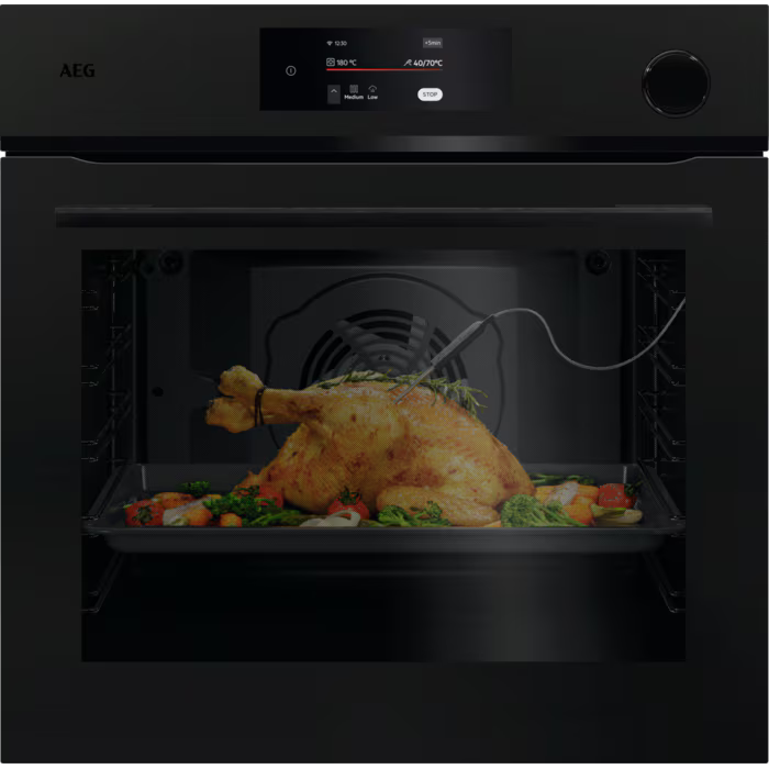 AEG NBR7P731ST MealAssist with SteamCrisp Pyrolytic Single Oven in Matt Black
