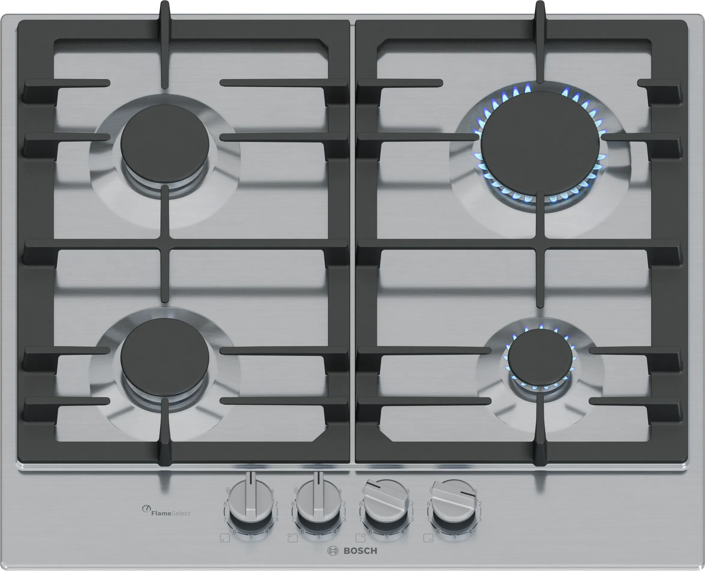 Bosch PCP6A5I90 Gas Hob 4 Burner 60cm in Stainless Steel GRADE B