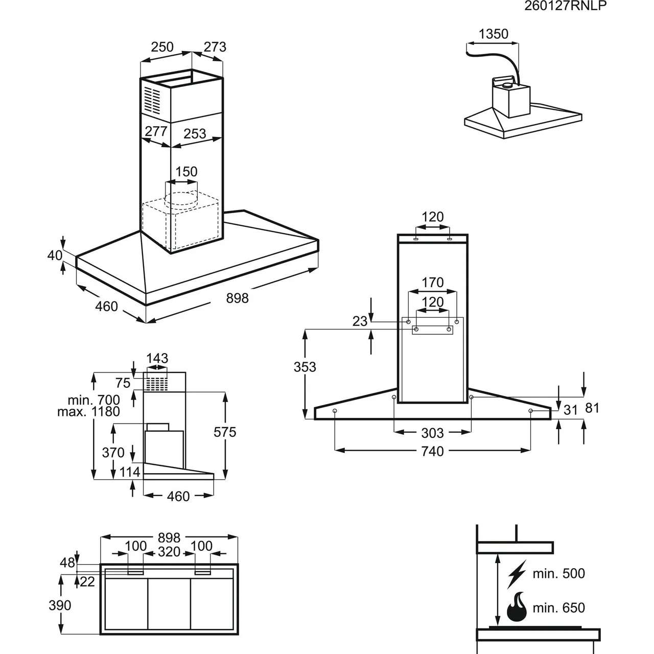 AEG DKB6971HM 90cm Cooker Hood with Hob2Hood in Stainless Steel