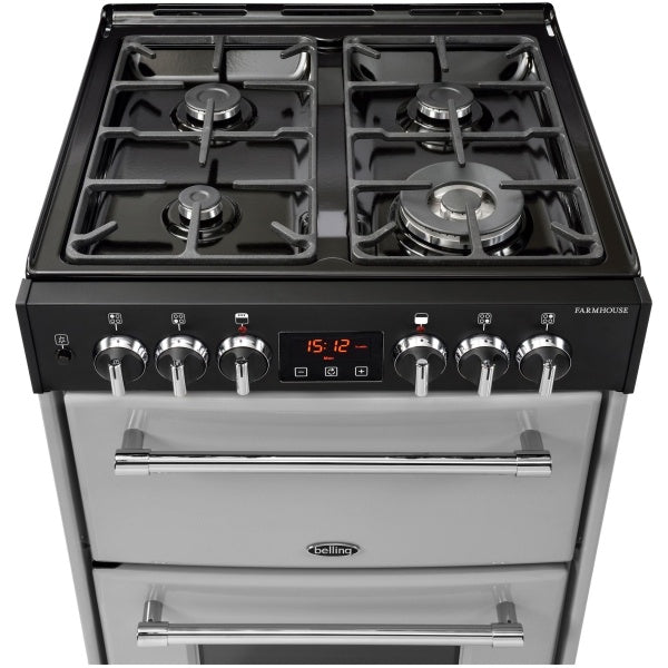 Belling Farmhouse 60DF Freestanding Cooker 60cm Dual Fuel Silver