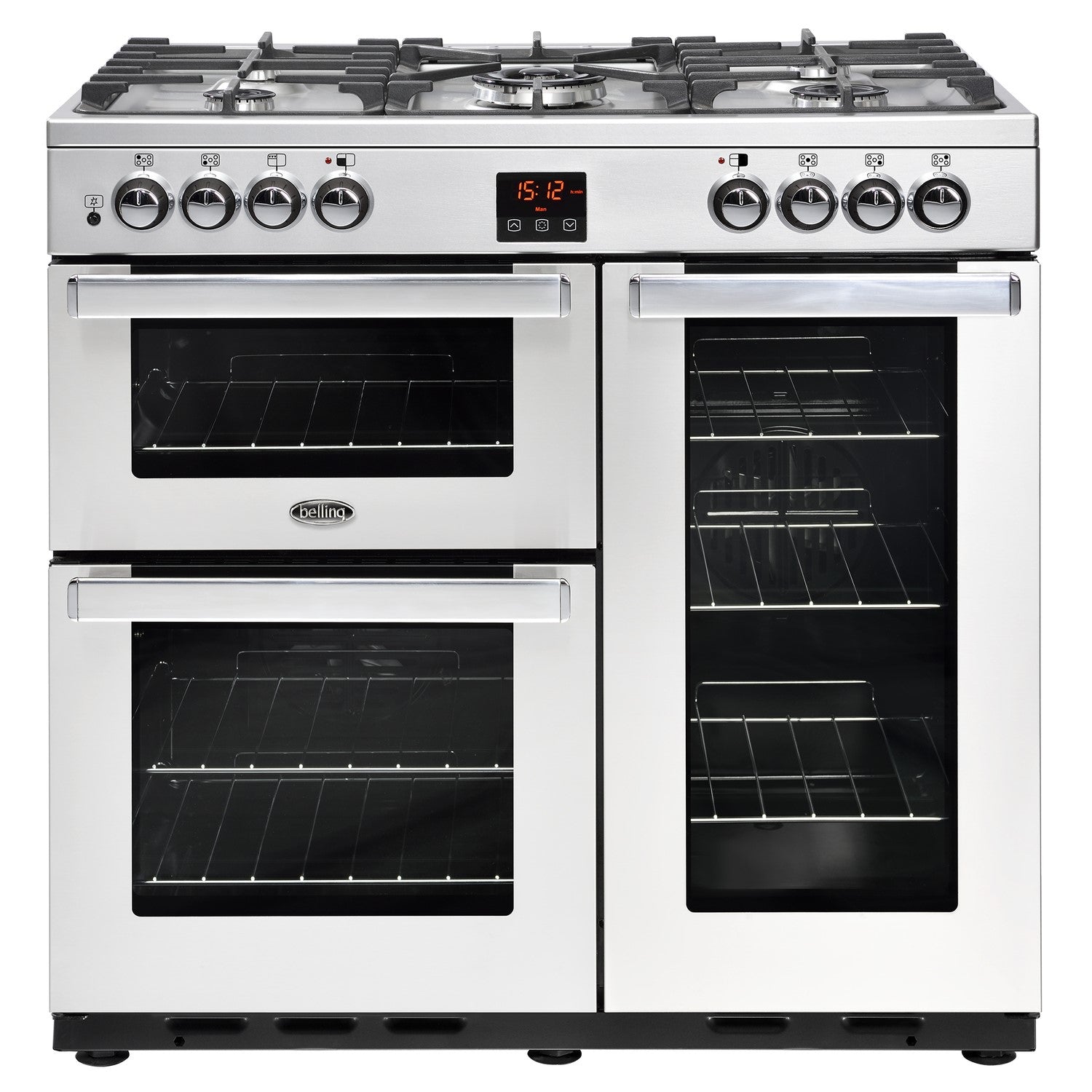 Belling Cookcentre 90DFT PROF 90cm Dual Fuel Range Cooker Stainless Steel