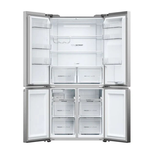 Haier Cube 90 Series 5 HCR5919EHMP 4 Door Fridge Freezer in Platinum Inox