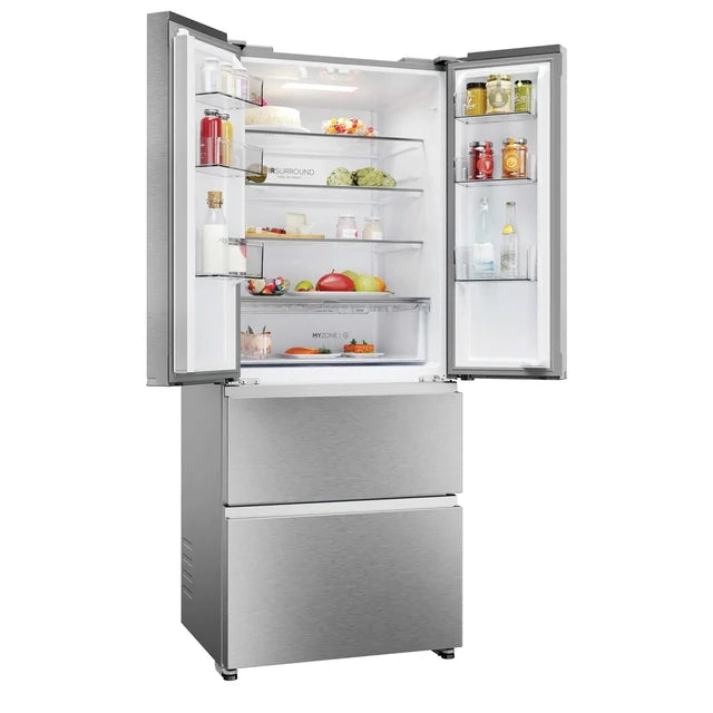 Haier HFR3718ENMM 4 Door Fridge Freezer Frost Free Stainless Steel