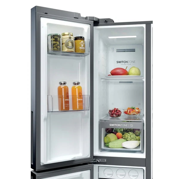 Haier S+ Series 7 HSPR79F18EWMBUK 3 Door Fridge Freezer in Brushed Black
