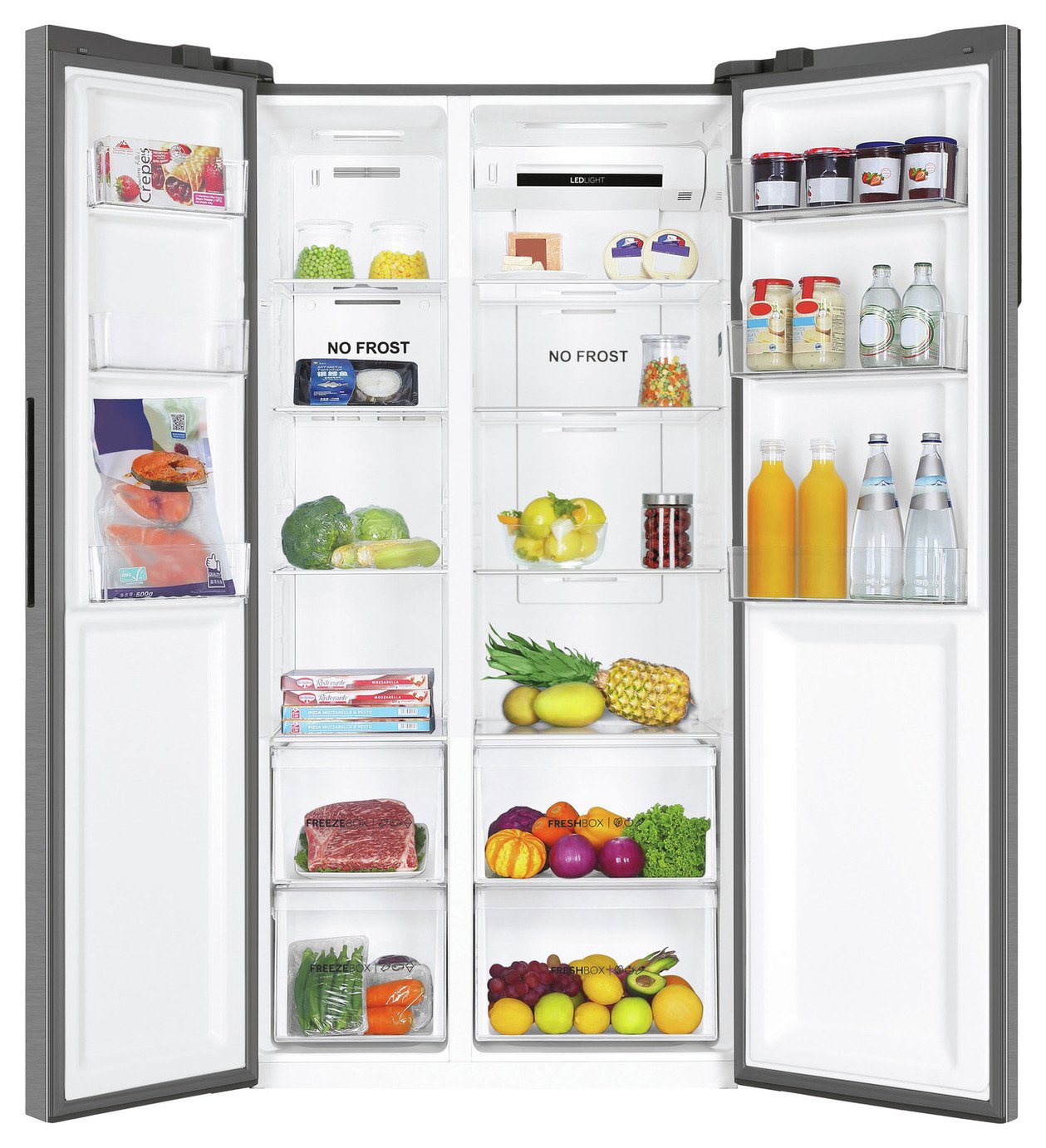 Haier HSR3918ENPG SBS90 Series 3 American Fridge Freezer in Silver