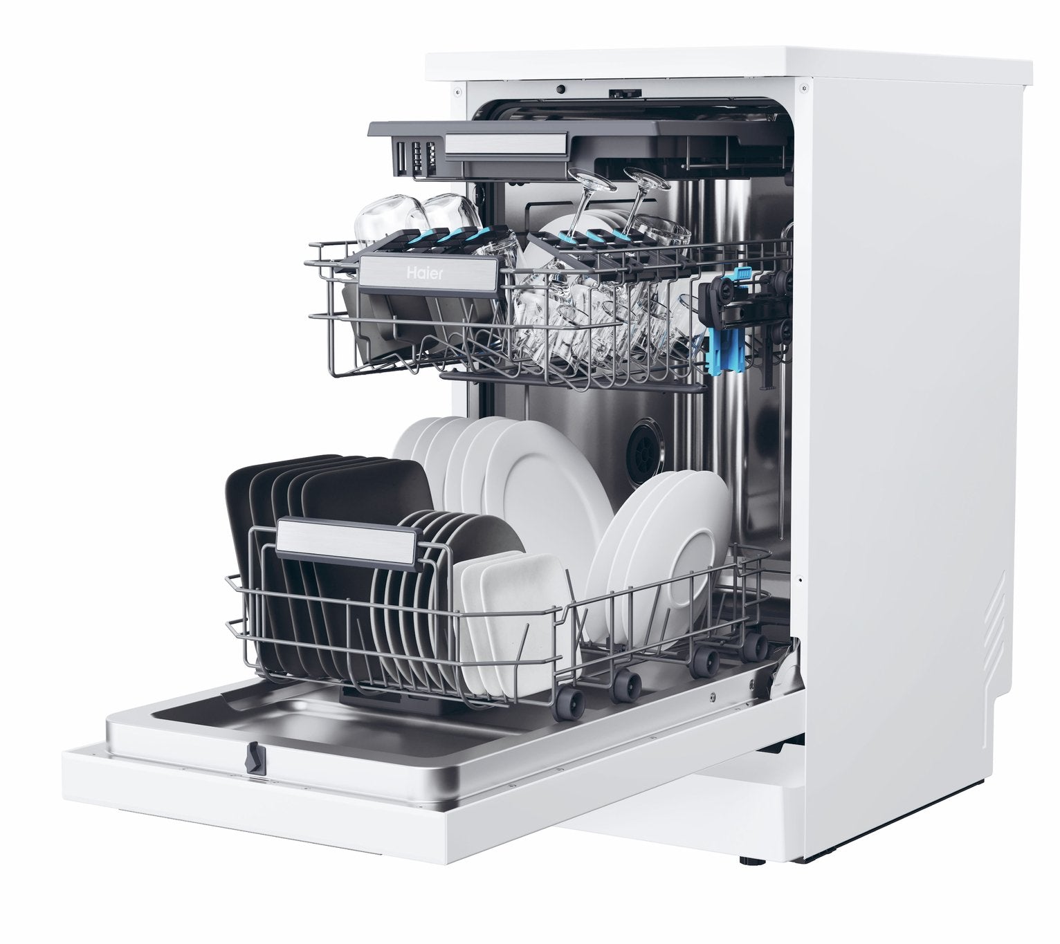 Haier XF1C3TB1FW Wi-Fi Freestanding Slimline Dishwasher 45cm White