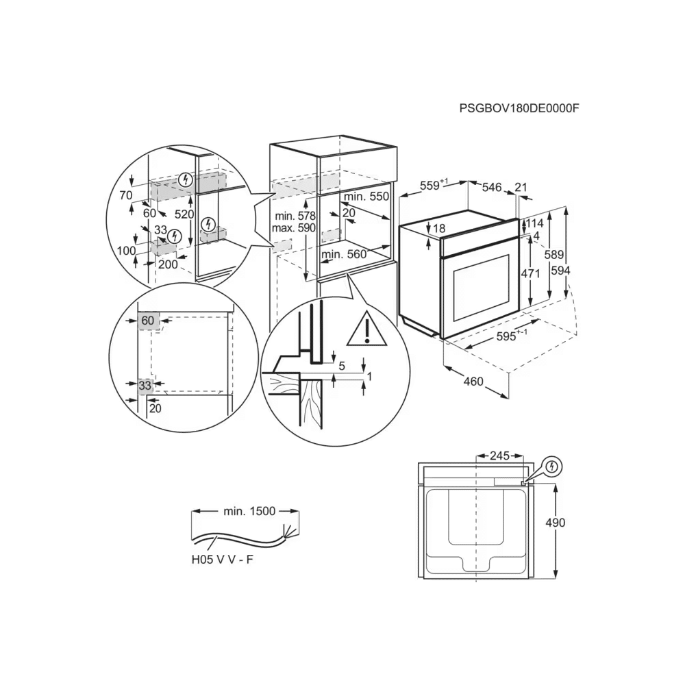 AEG NBE7P731AT MealAssist Pyrolytic Single Oven in Matt Black GRADE A