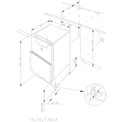 Candy CMLS68EWK 60cm Integrated Undercounter Larder Fridge in White