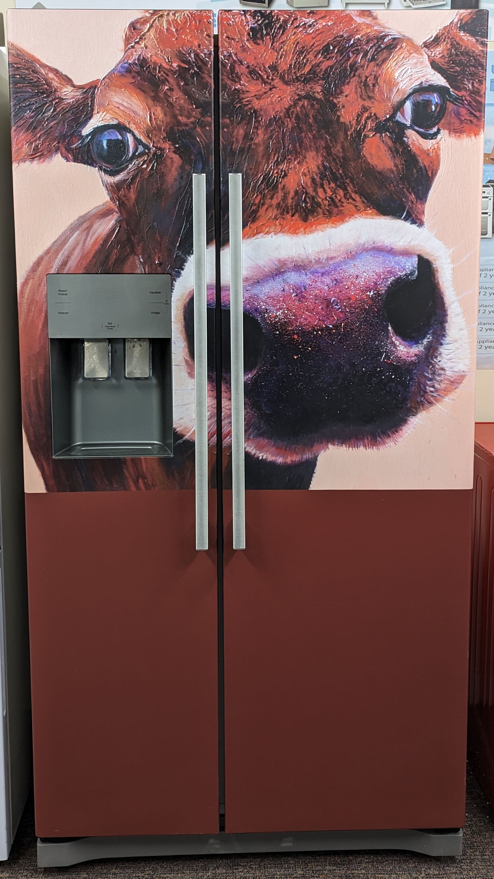 Samsung RS50N3513 Fridge Freezer American in Bespoke Cow Design GRADE A