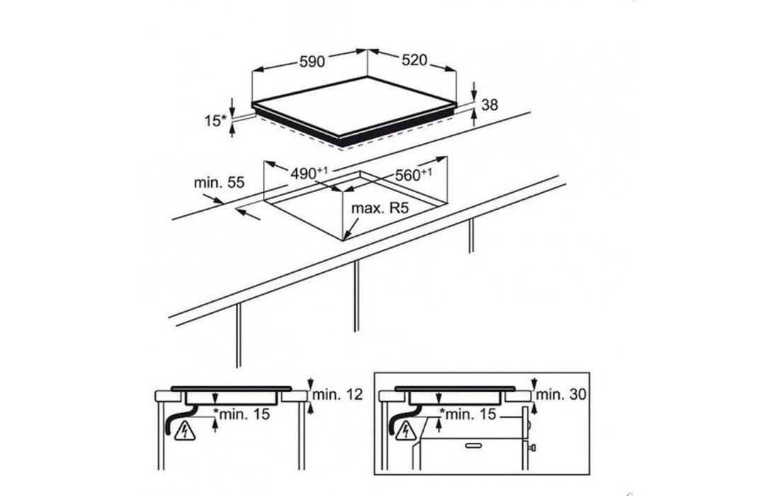 Electrolux EHF6140ISK Ceramic Hob 60cm 4 Zone Black