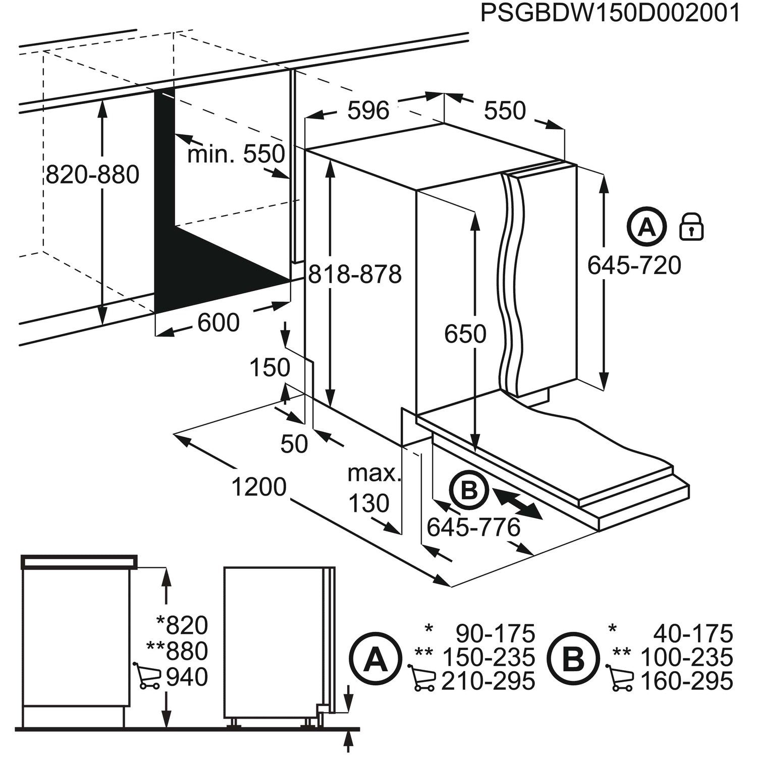 AEG FSB42607Z Integrated Dishwasher 60cm GRADE B