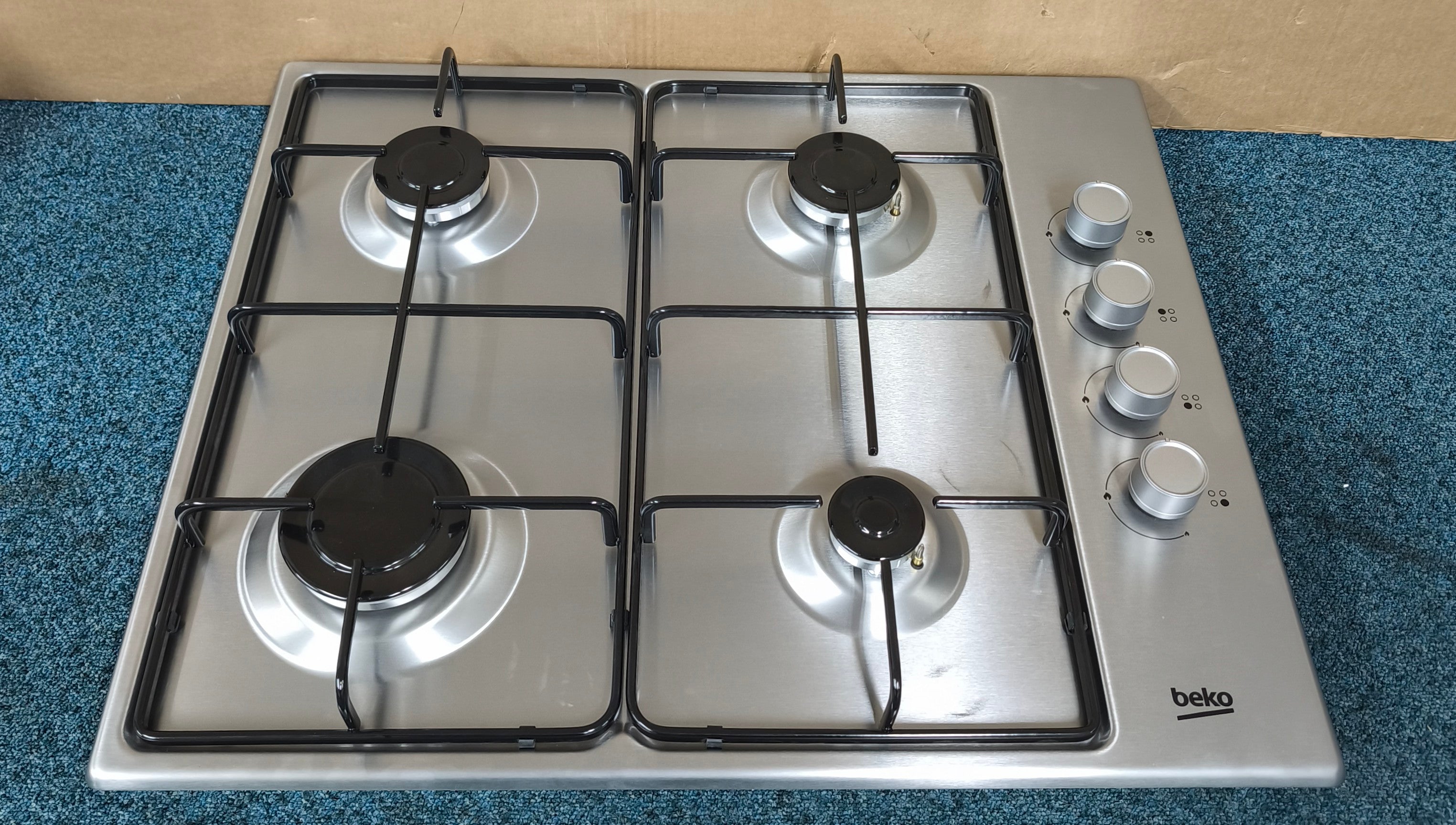 Beko HIBG64120SX Gas Hob 60cm Four Burner in Stainless Steel GRADE B