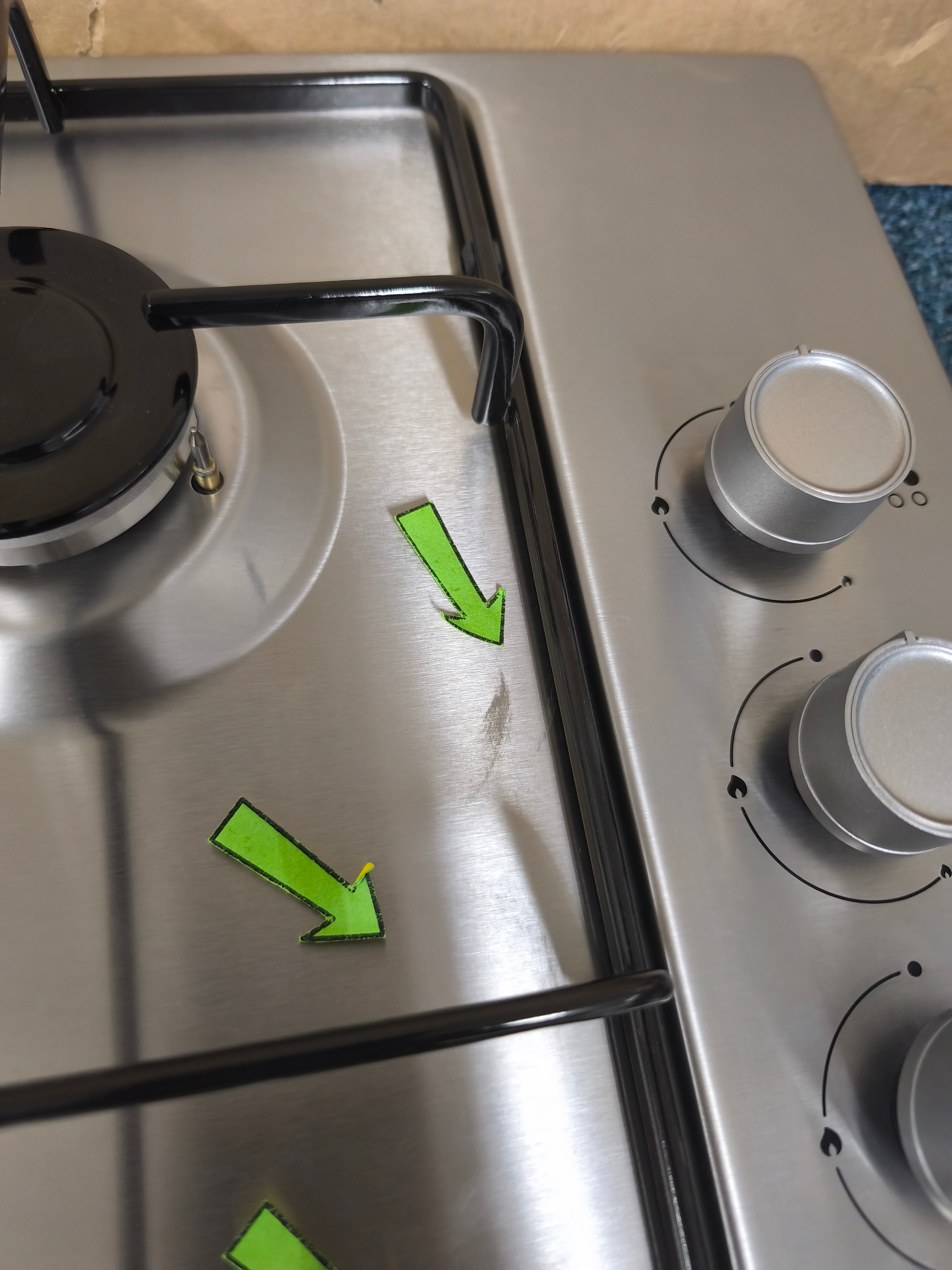 Beko HIBG64120SX Gas Hob 60cm Four Burner in Stainless Steel GRADE B