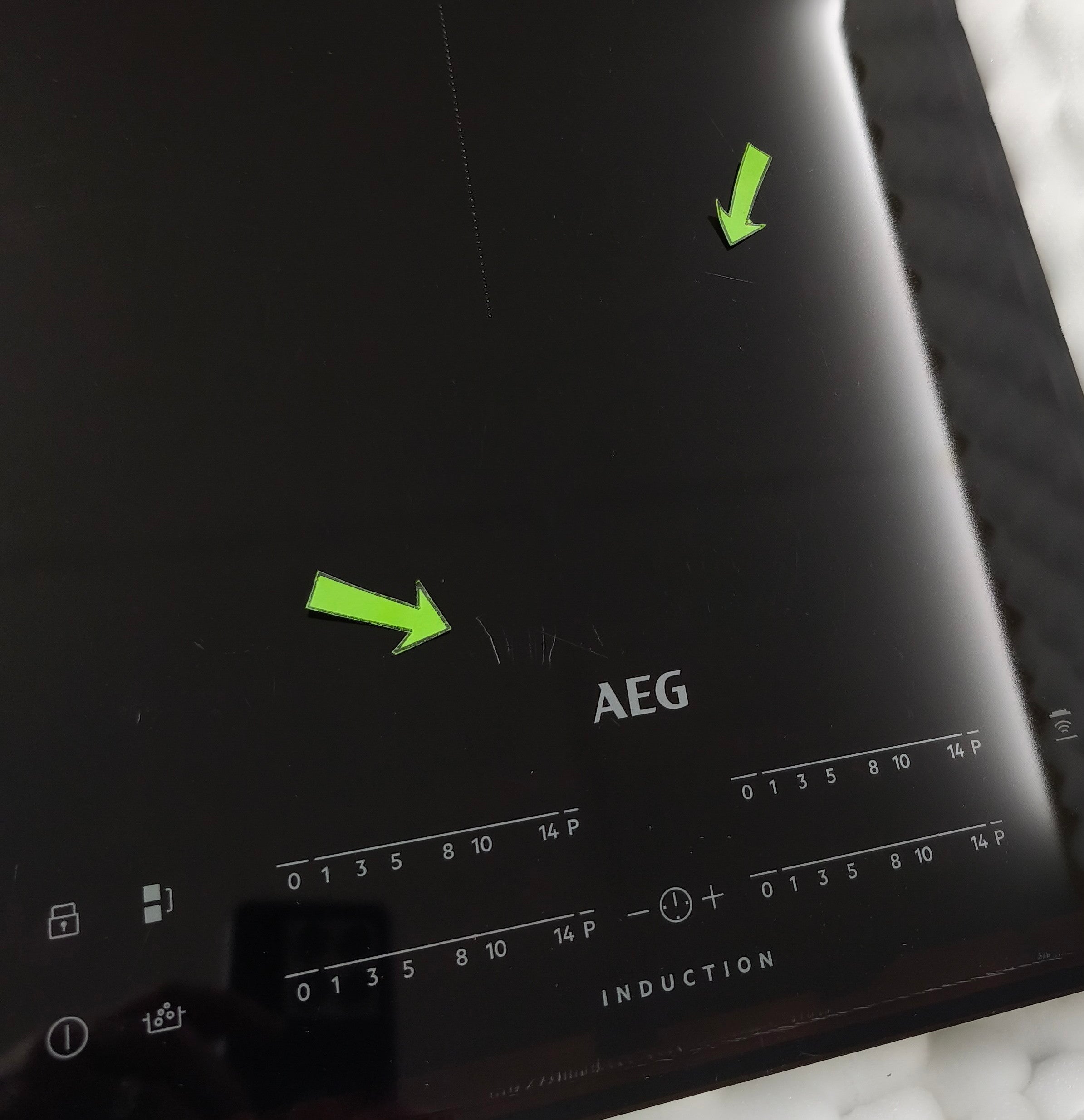 AEG IAE84421FB Induction Hob 80cm SenseBoil 4 Zone in Black GRADE B