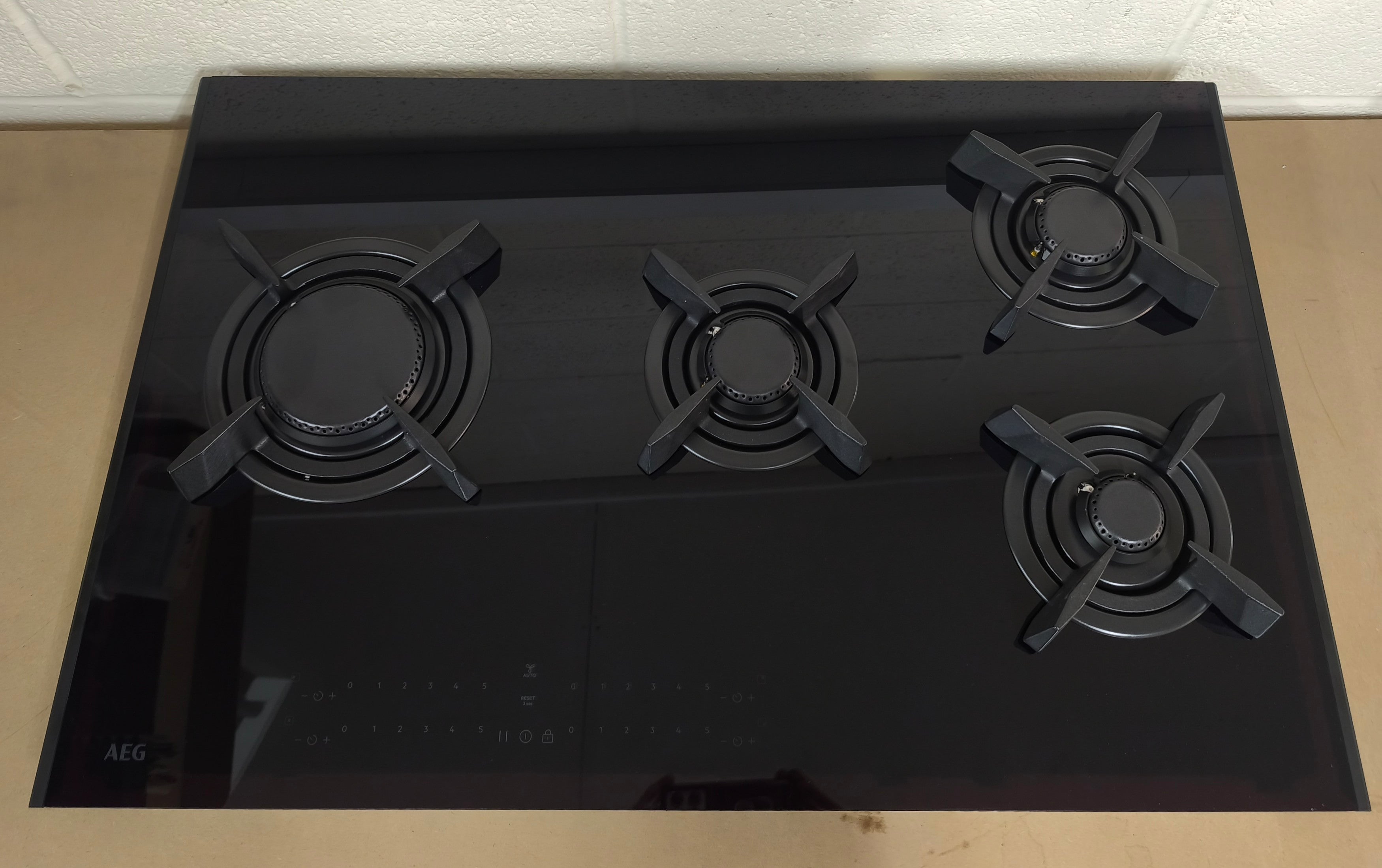 AEG HVB8453IB Gas Hob on Glass 80cm 4 Burner in Black GRADE B