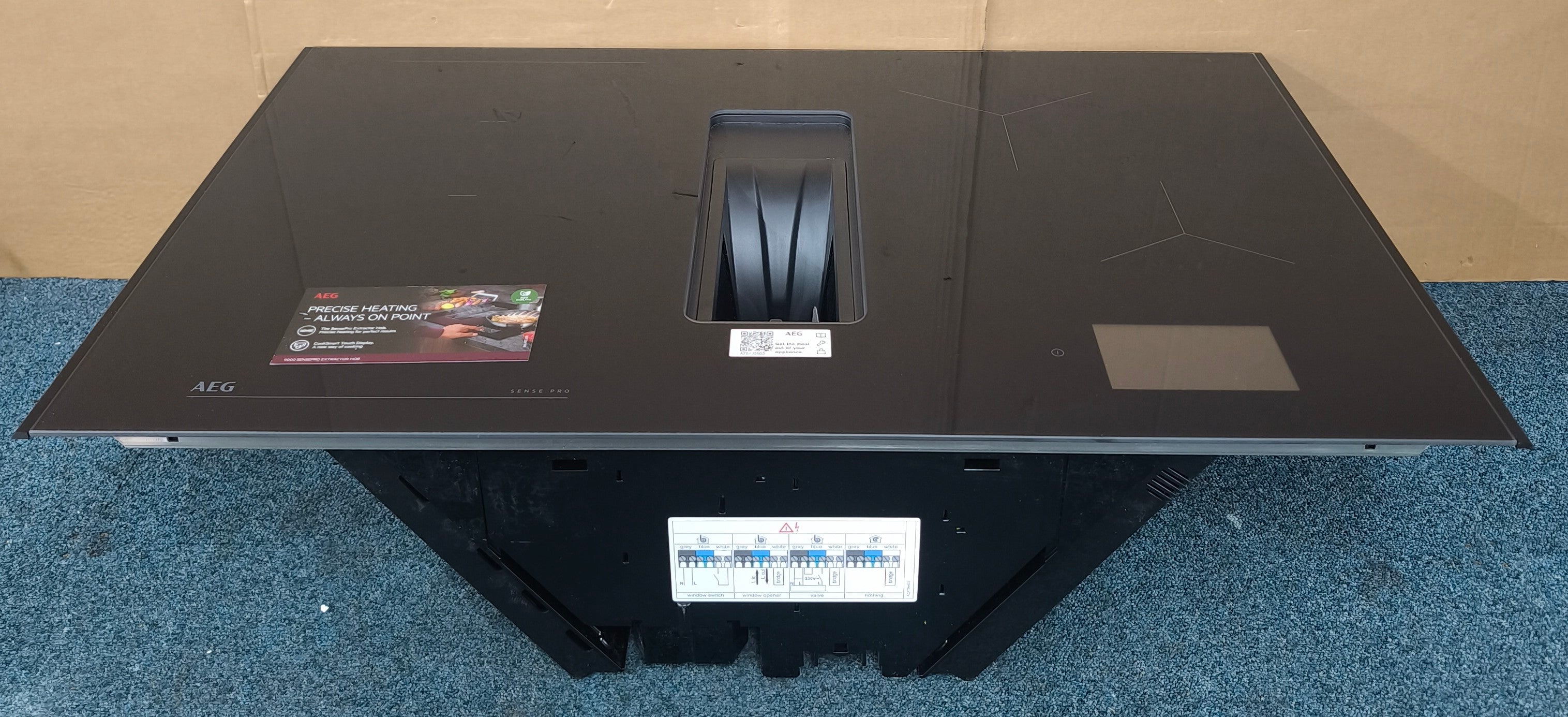 AEG NCU84F43AB 80cm Induction Hob Hood with Extraction in Black GRADE B