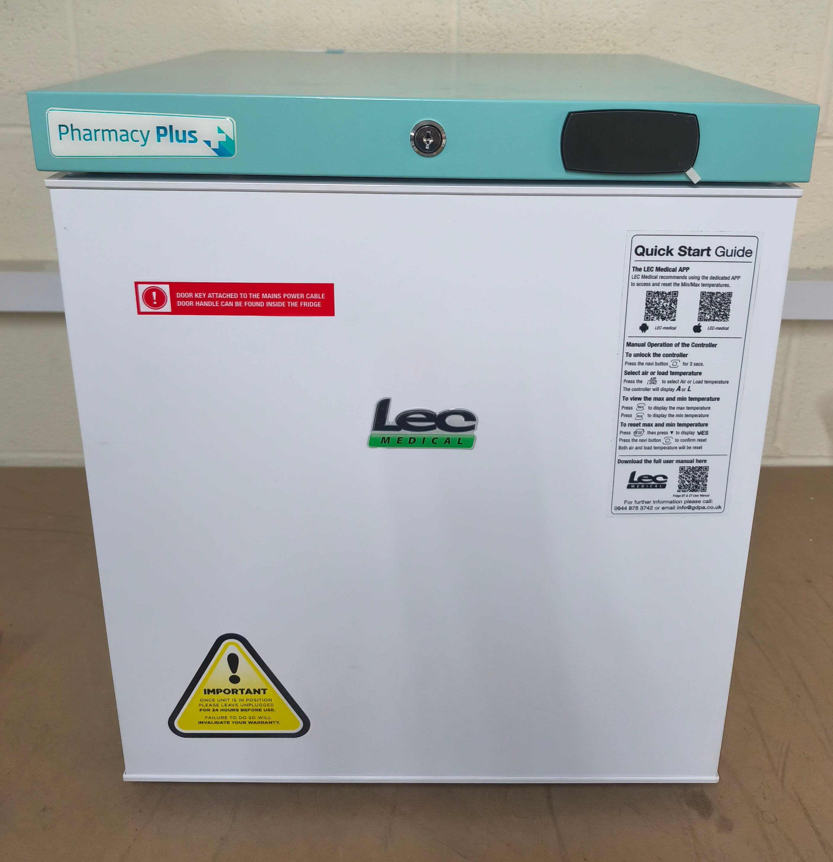 Pharmacy Refrigerator PPSR47BT Countertop 47L Control Plus White GRADE B