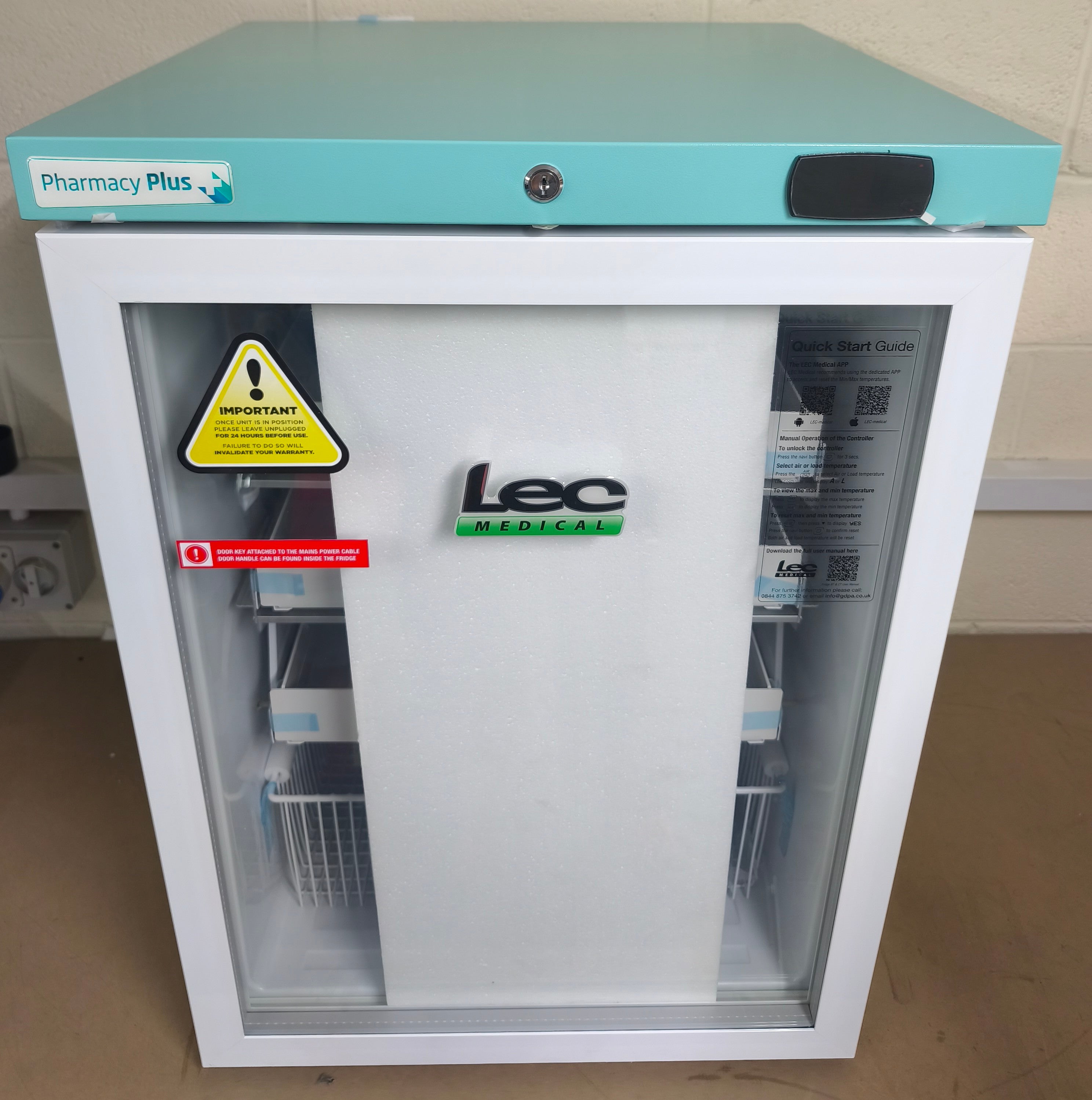 Lec PPGR158BT-DWP Pharmacy Plus Refrigerator Glass Door 158L White GRADE A