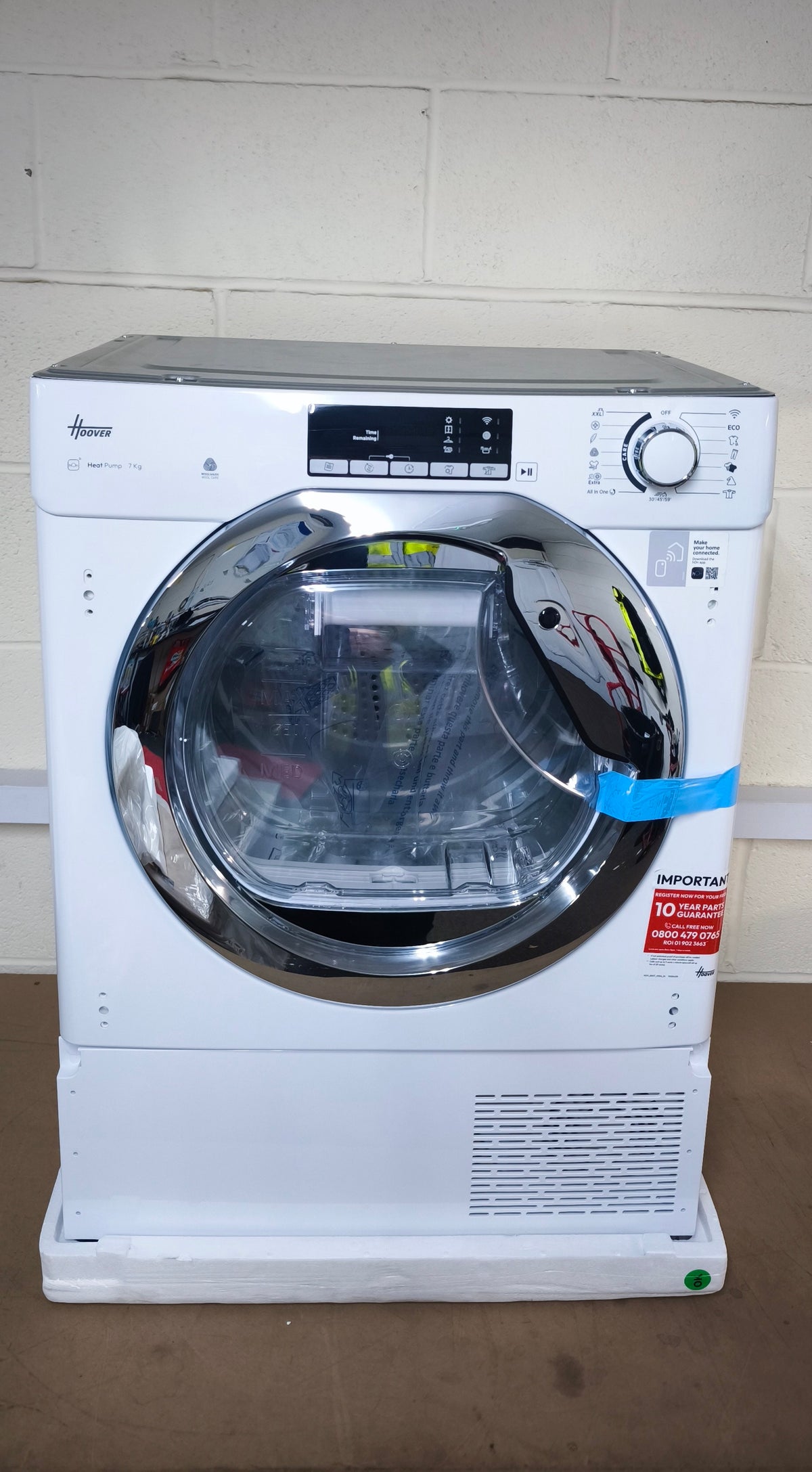 Hoover BHTDH7A1TCE-80 Tumble Dryer 7kg Heat Pump Integrated White GRADE B