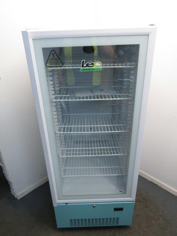 Lec PG1607C Medical Fridge Large Glass Door Pharmacy in White REFURBISHED