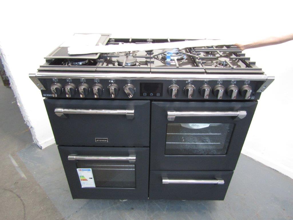 Stoves Richmond 100DF ANT 100cm Dual Fuel Range Cooker Grey GRADE A