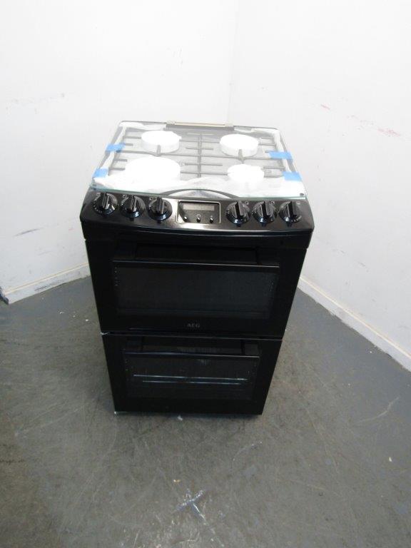 AEG CGX1130ACB Gas Cooker 55cm Double Oven Black GRADE A