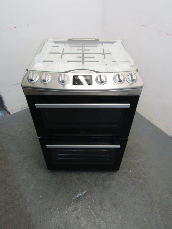 AEG CGX6130ACM Gas Cooker 60cm Double Oven Stainless Steel REFURBISHED