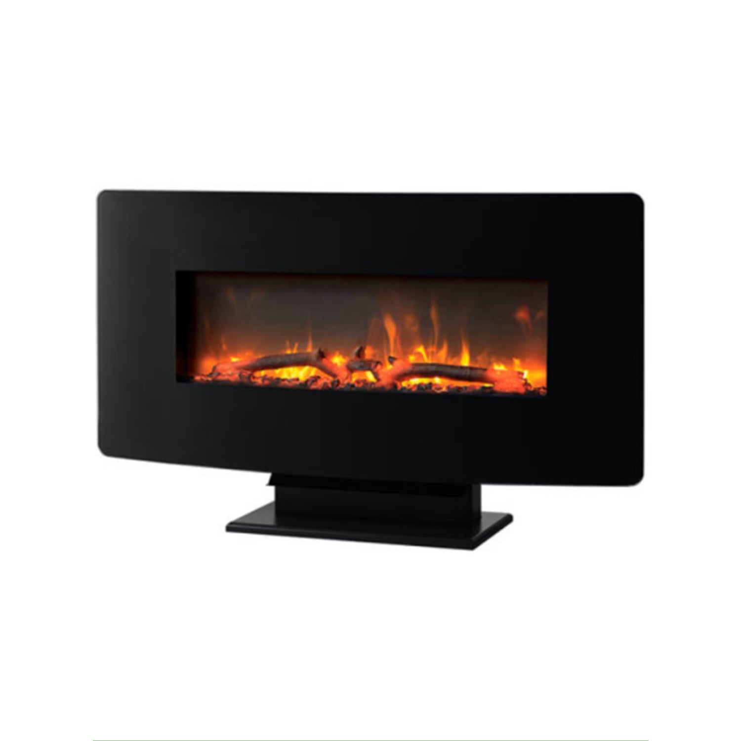 Cata ICONCV915BK 99cm Pedestal / Wall Mounted Curva Electric Fire in Black with Remote