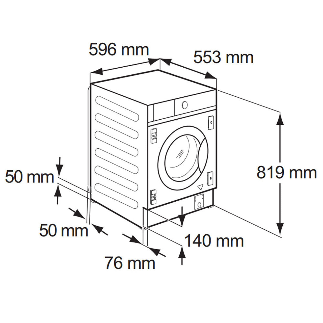 Electrolux EF7742OBI Washing Machine 7kg 1400 rpm Fully Integrated GRADE A