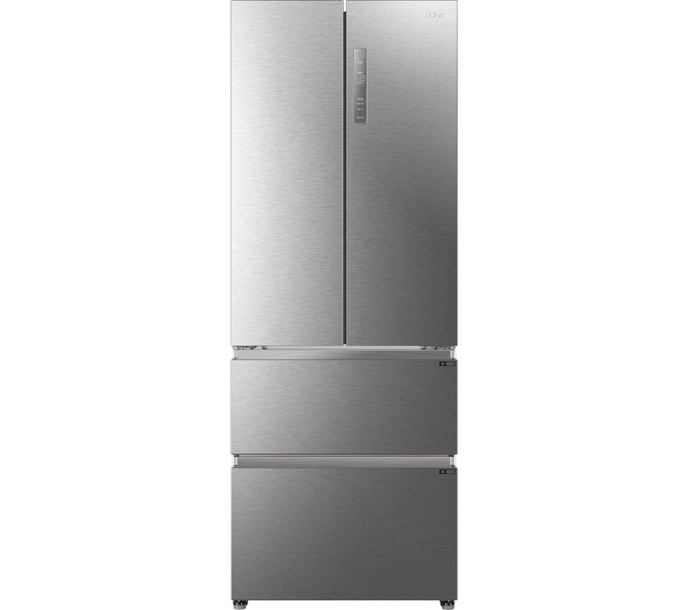 Haier HFR5719ENMP 4 Door Fridge Freezer Frost Free Platinum Inox